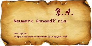 Neumark Annamária névjegykártya